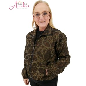 Enjoy bomber jasje 503255 Bruin Zwart glitter